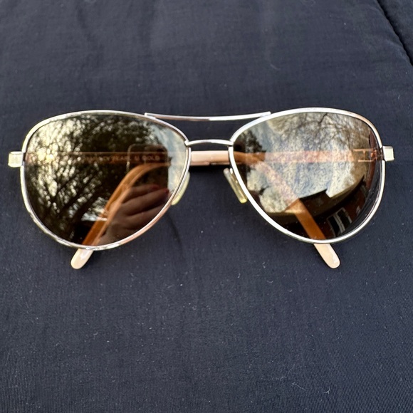 Francis Drake Aviator Sunglasses - Gold Frame with Brown Lenses main image 6